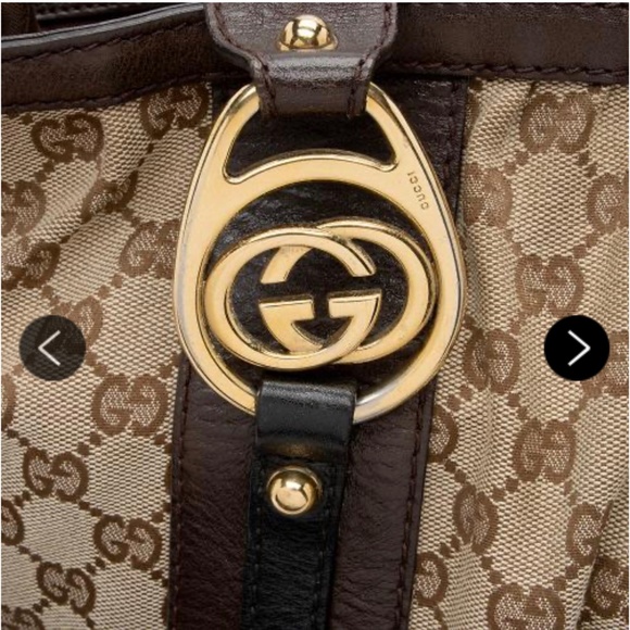 Gucci interlocking tote bag duffle medium large brown travel canvas d - Picture 2 of 14